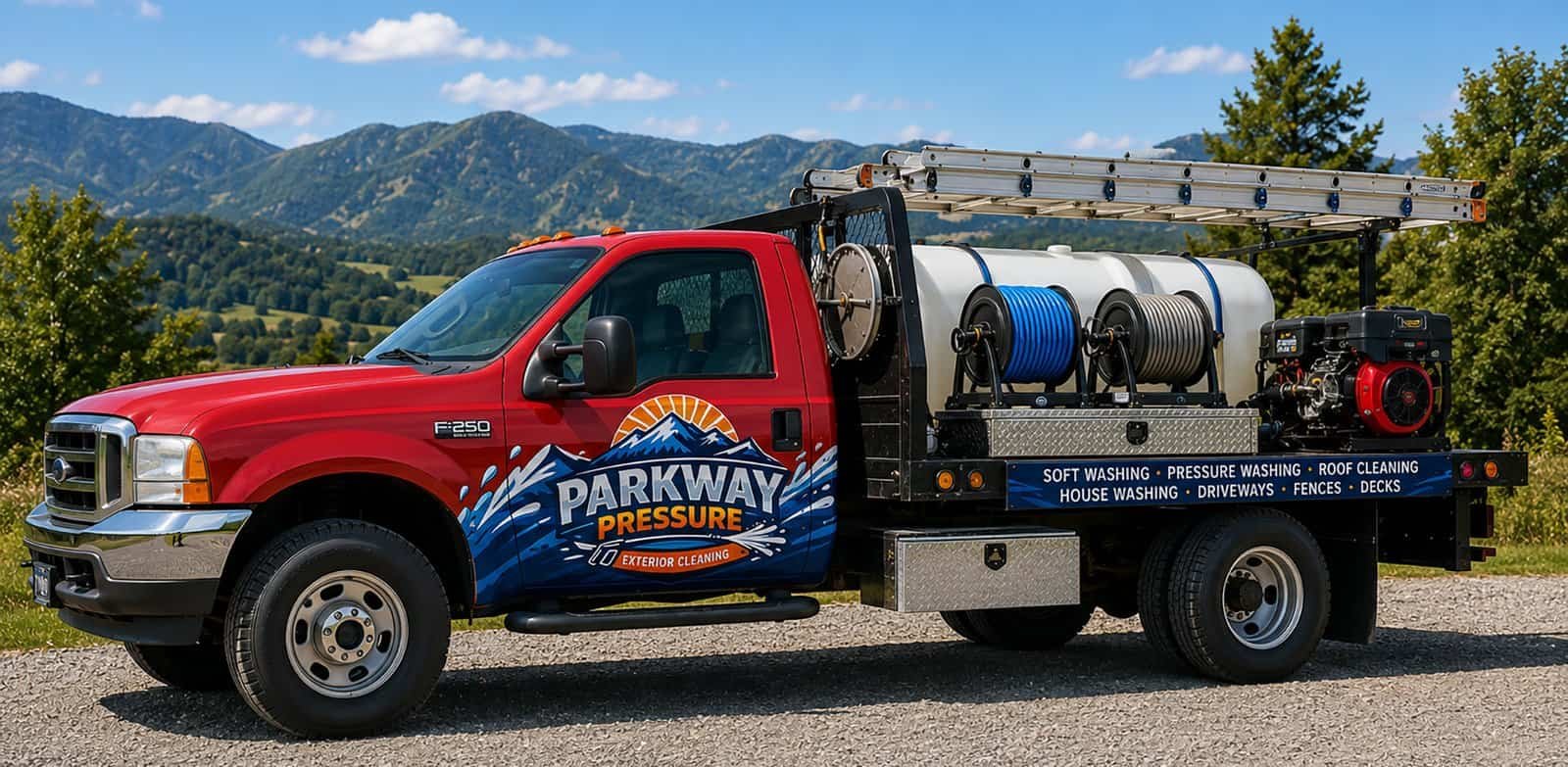 Parkway Pressure service truck in Asheville, NC